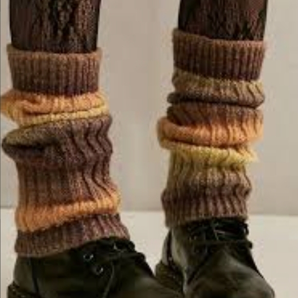 Brown And Bow Knit Leg Warmers Boot Covers Winter Fall Layer Outfit Fashion Tren - Picture 1 of 8
